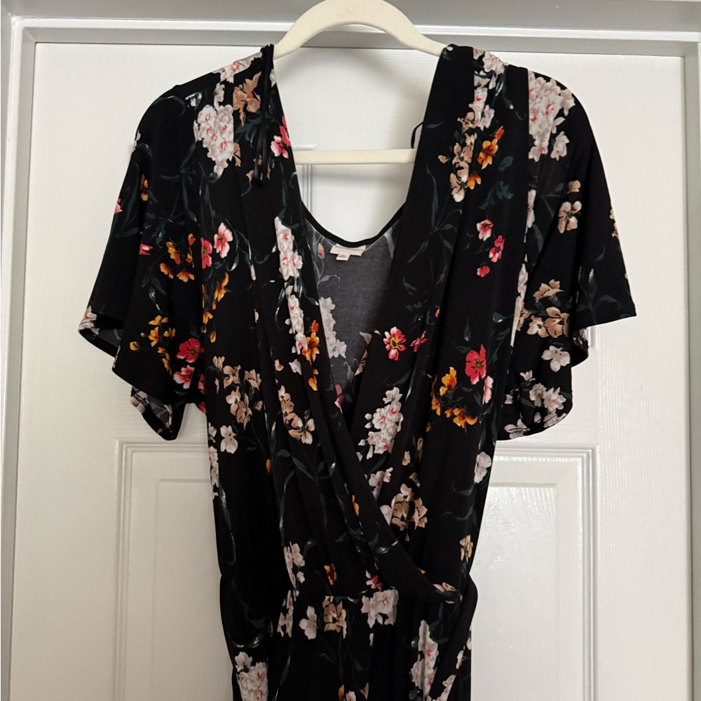 Kaileigh Floral Black Jumpsuit